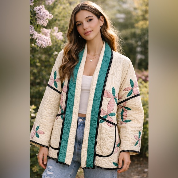 Handmade Jackets & Blazers - 🧵 HANDMADE (by me) Vintage 1930s Quilt Jacket size S/M